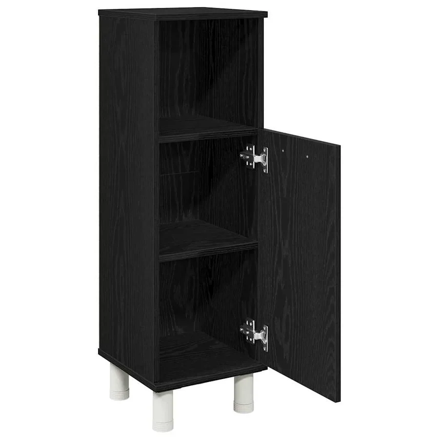 Cabinet de salle de bain avec porte Chêne noir 30 x 30 x 95 cm - 5