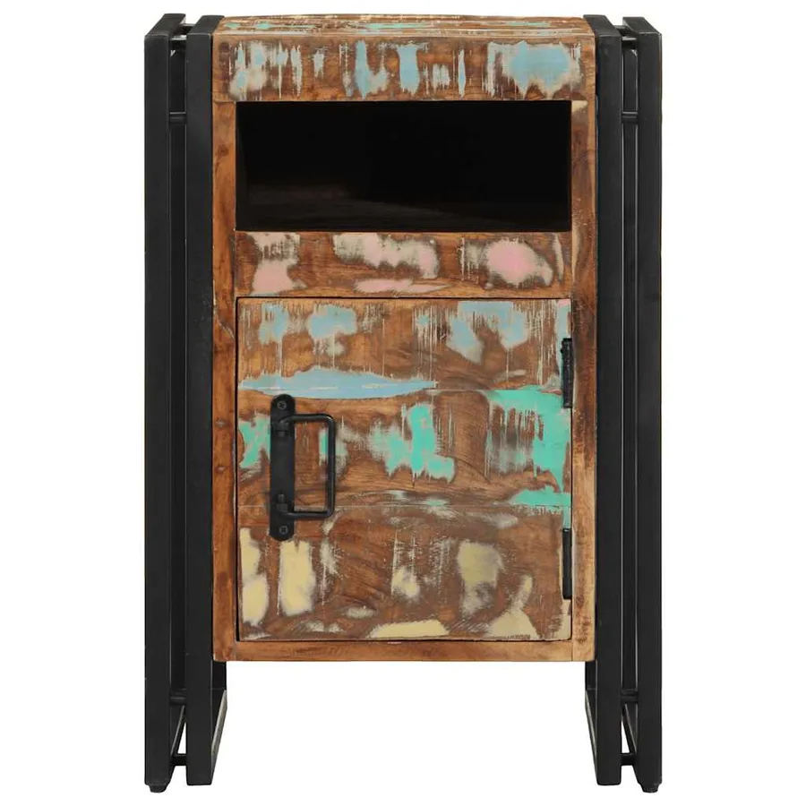 Table de chevet 40x40x59 cm en bois massif recyclé - 3