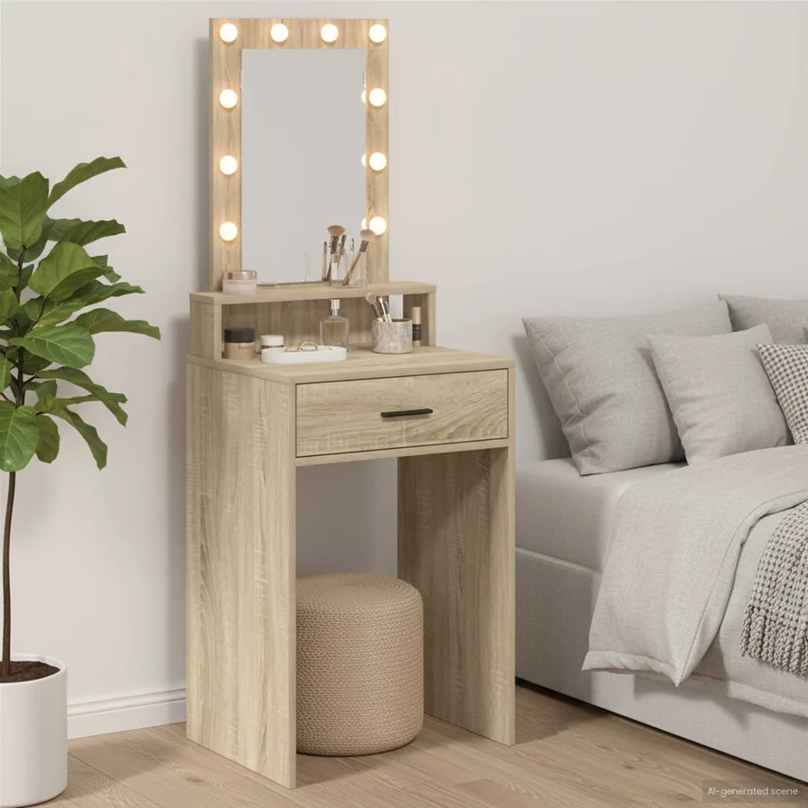 Table de Toilette Marron 50 x 41 x 140 cm Bois d'ingénierie