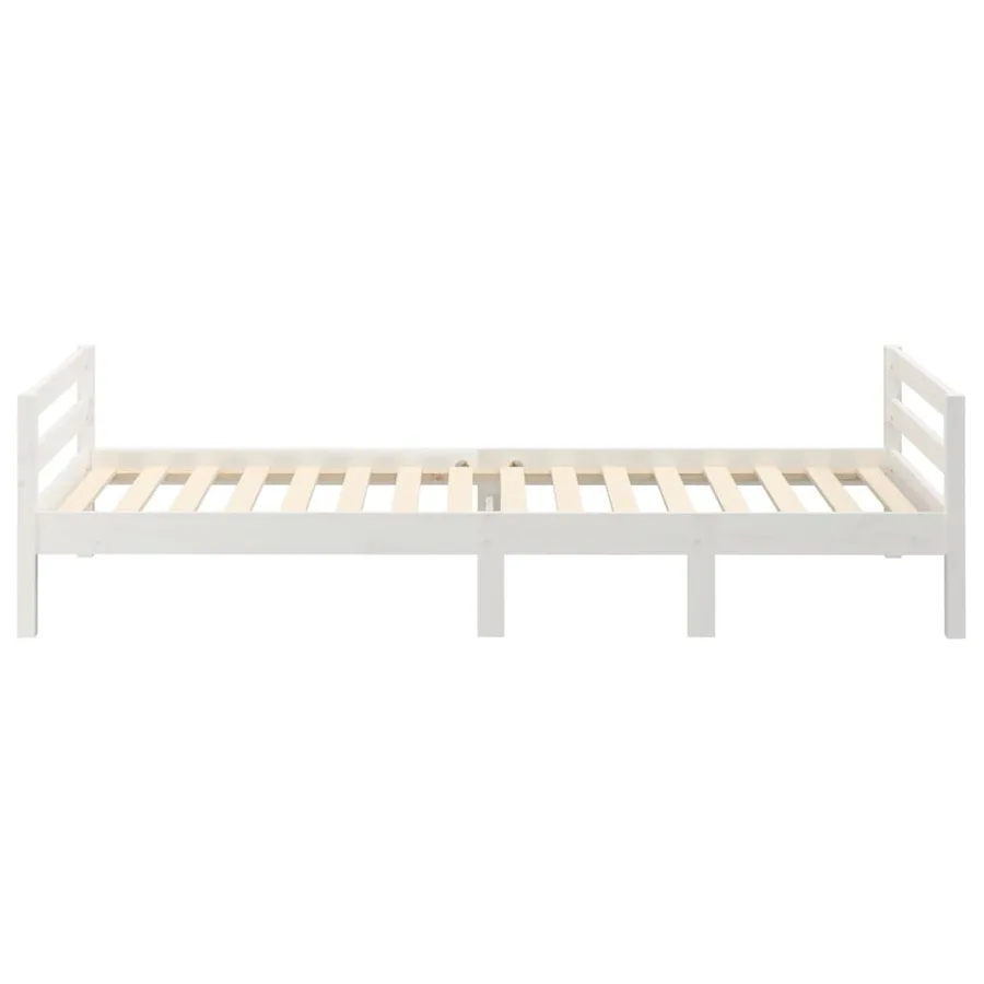 Cadre de lit sans matelas blanc 90x200 cm bois de pin massif - 6