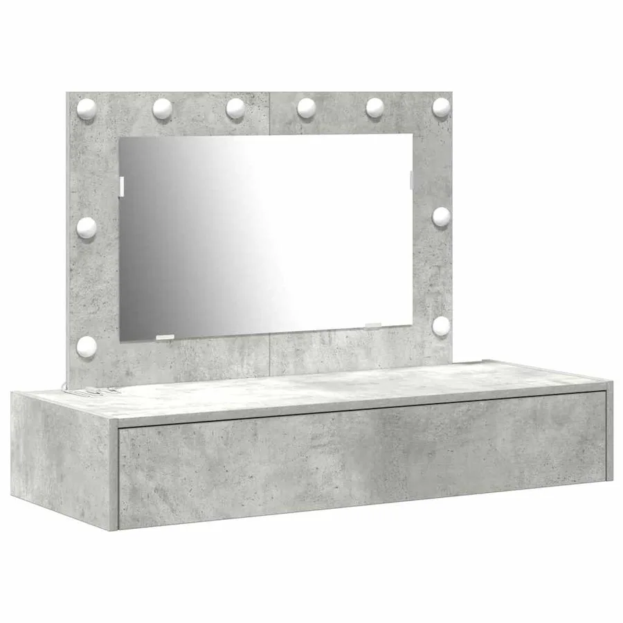 Table de Toilette Gris 100 x 40 x 70 cm Bois d'ingénierie - 2