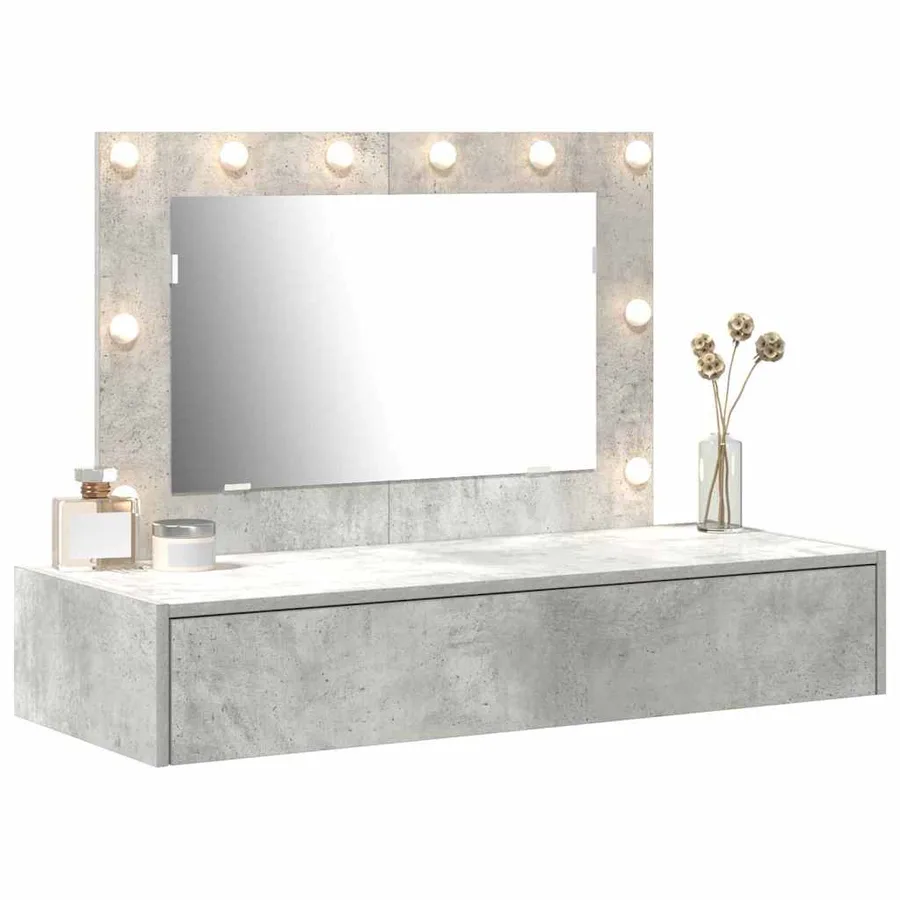 Table de Toilette Gris 100 x 40 x 70 cm Bois d'ingénierie - 3