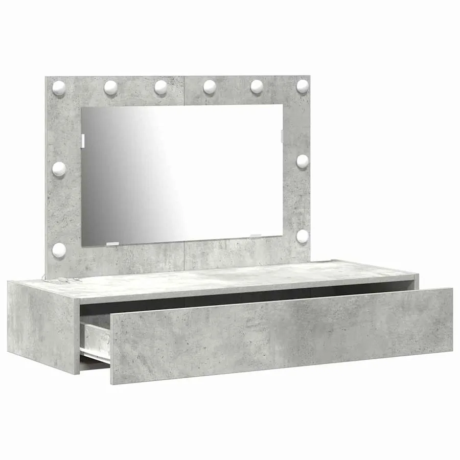 Table de Toilette Gris 100 x 40 x 70 cm Bois d'ingénierie - 4