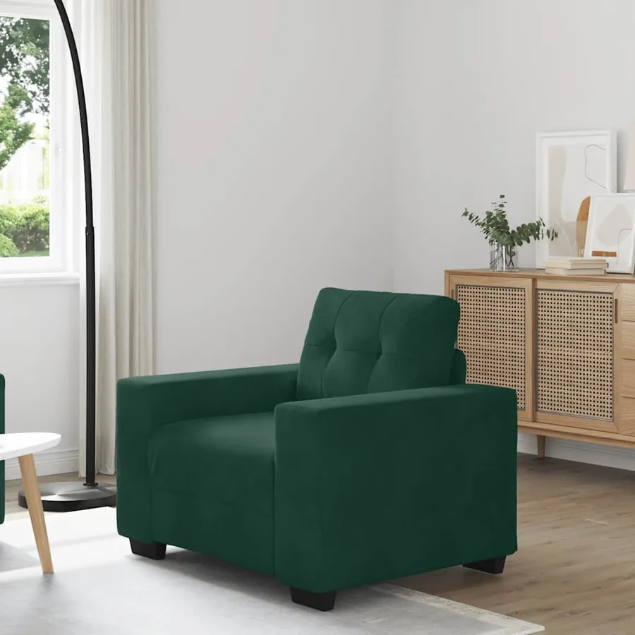 Fauteuil/canapé vert foncé 100x78x80 cm velours