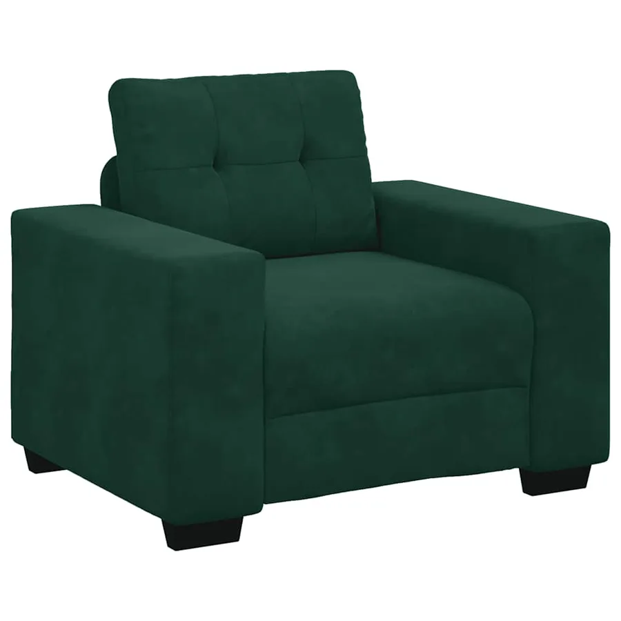 Fauteuil/canapé vert foncé 100x78x80 cm velours - 2