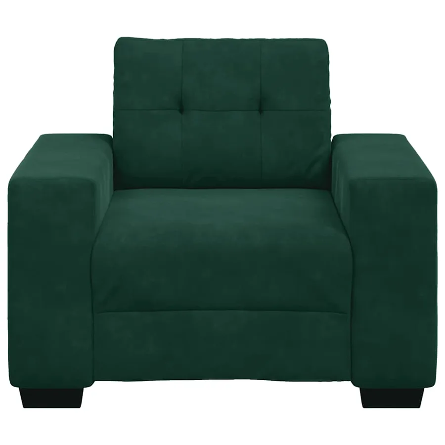 Fauteuil/canapé vert foncé 100x78x80 cm velours - 4