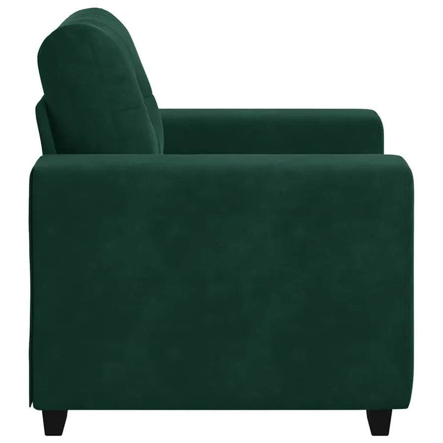 Fauteuil/canapé vert foncé 100x78x80 cm velours - 5