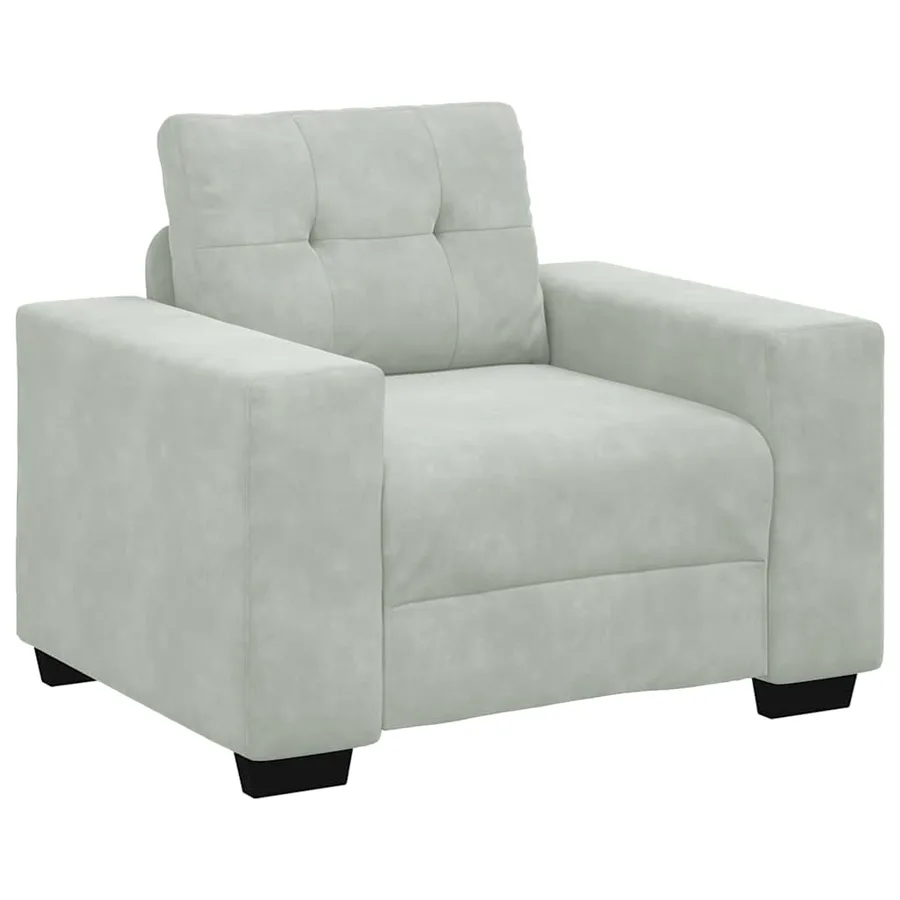 Fauteuil Gris clair 100x78x80 cm Velours - 2