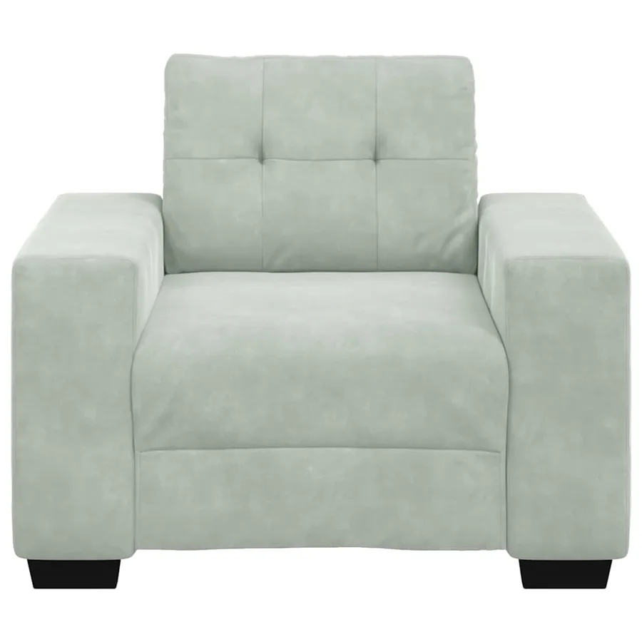 Fauteuil Gris clair 100x78x80 cm Velours - 4