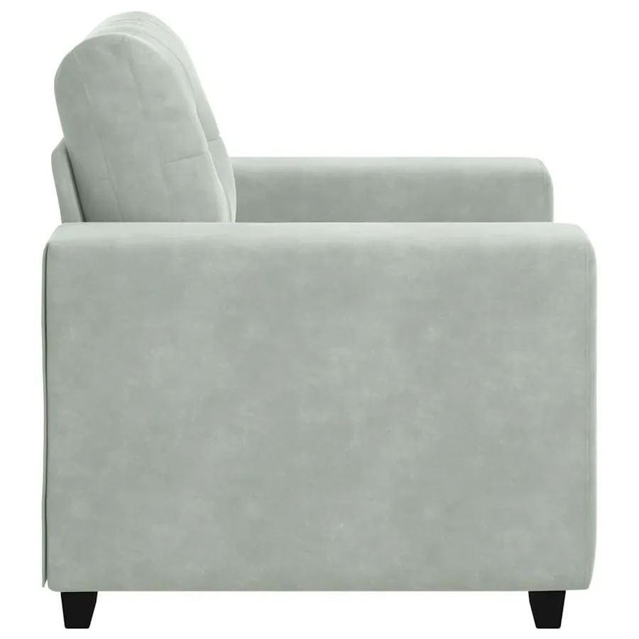 Fauteuil Gris clair 100x78x80 cm Velours - 5