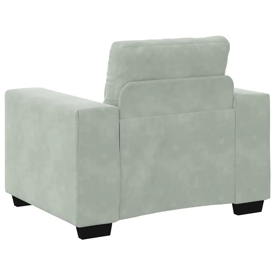 Fauteuil Gris clair 100x78x80 cm Velours - 6