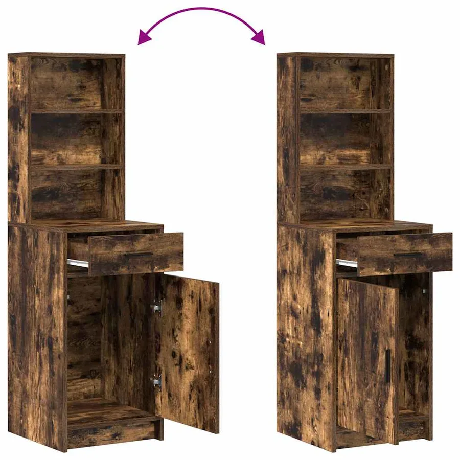Table de Toilette avec tiroir 2 pcs Marron Bois d'ingénierie - 13