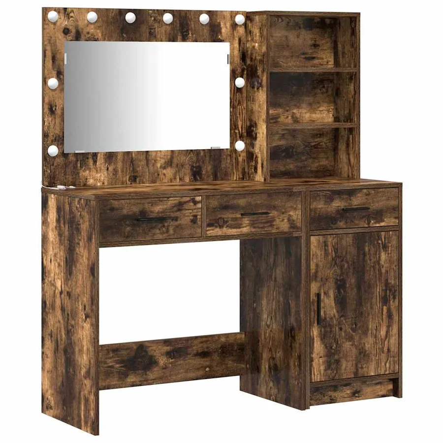 Table de Toilette avec tiroir 2 pcs Marron Bois d'ingénierie - 2