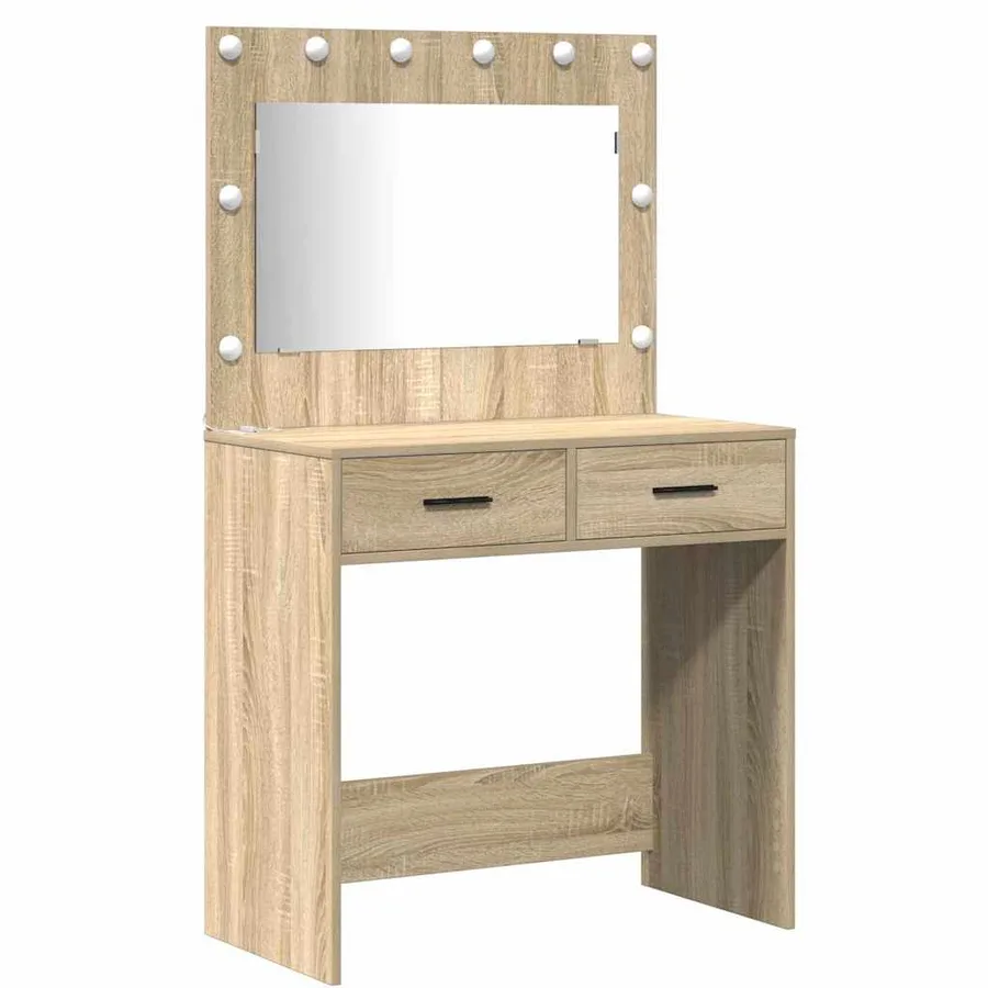 Table de Toilette avec tiroir 2 pcs Marron Bois d'ingénierie - 2
