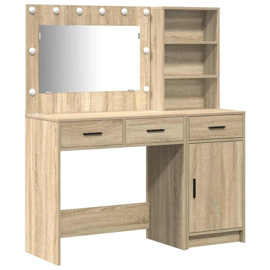 Table de Toilette avec tiroir 2 pcs Marron Bois d'ingénierie - 5