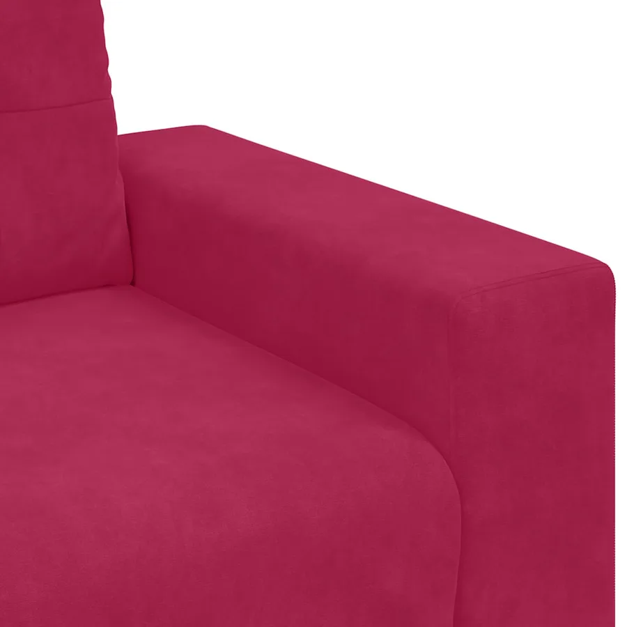 Canapé/Fauteuil rouge bordeaux 100x78x80 cm velours - 7