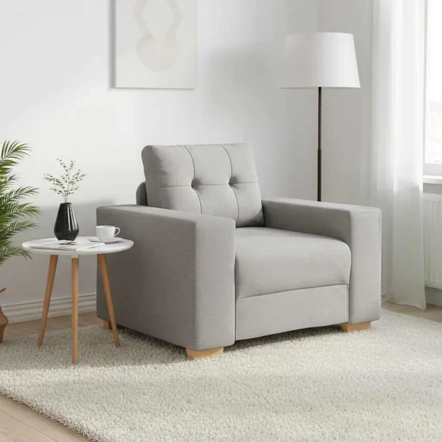 Canapé/Fauteuil gris nuage 100x78x80 cm tissu