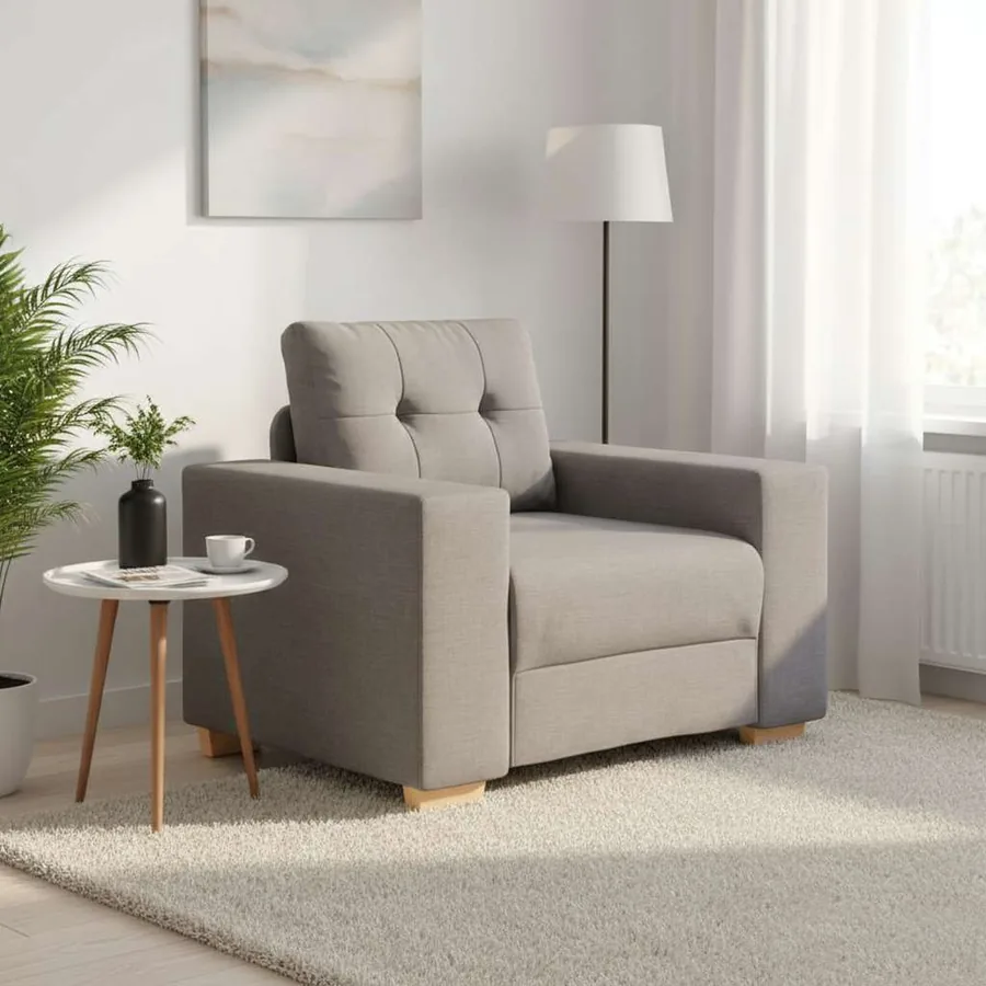 Canapé-fauteuil taupe 100x78x80 cm en tissu