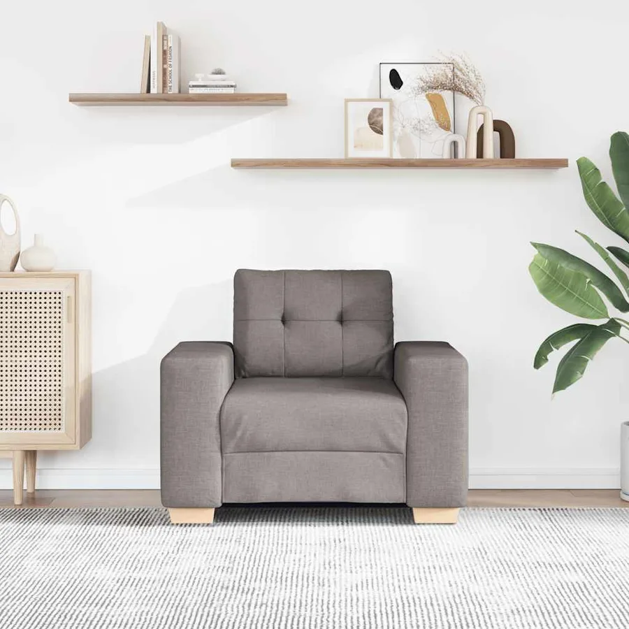 Canapé-fauteuil taupe 100x78x80 cm en tissu - 3
