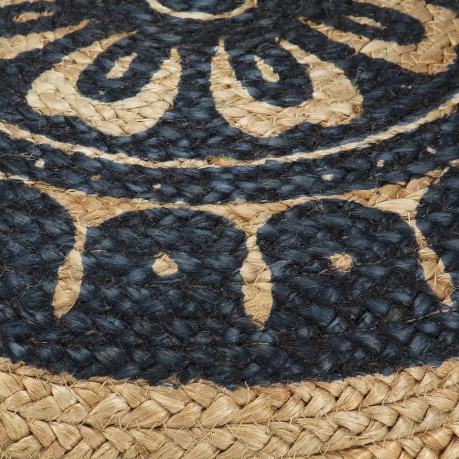 Pouf fait à la main Bleu 45 x 30 cm Jute - 3