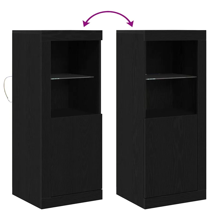 Buffet LED Noir 41 x 37 x 100 cm Bois d'ingénierie - 13
