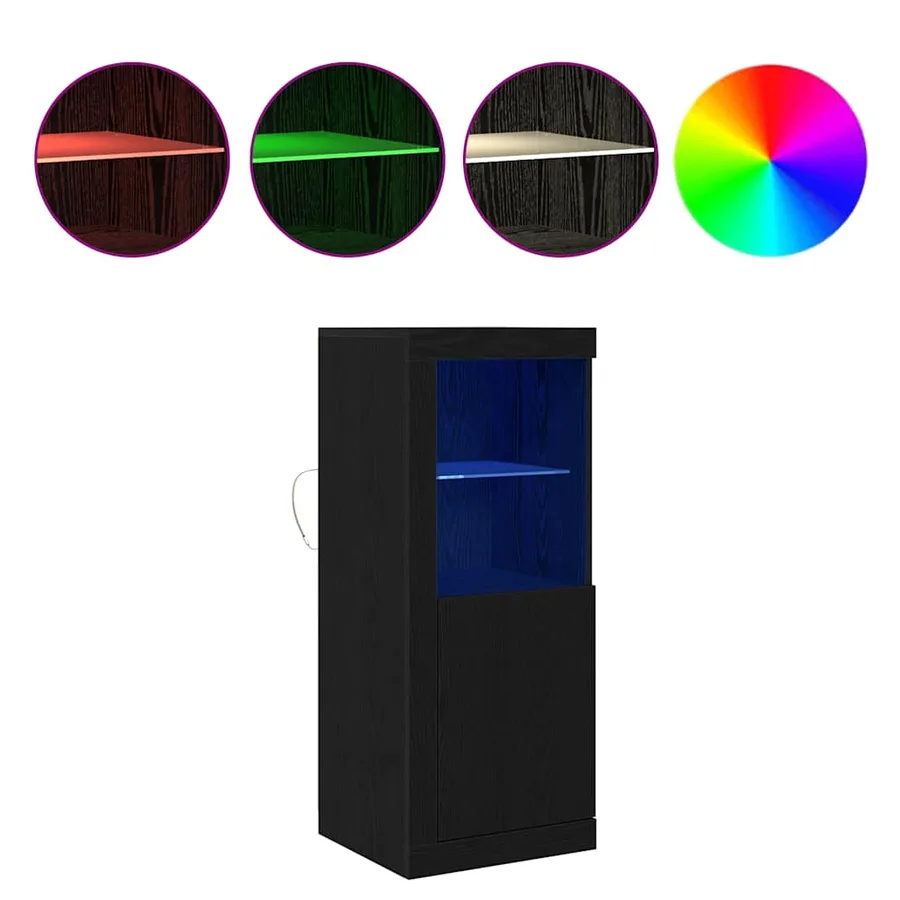 Buffet LED Noir 41 x 37 x 100 cm Bois d'ingénierie - 4