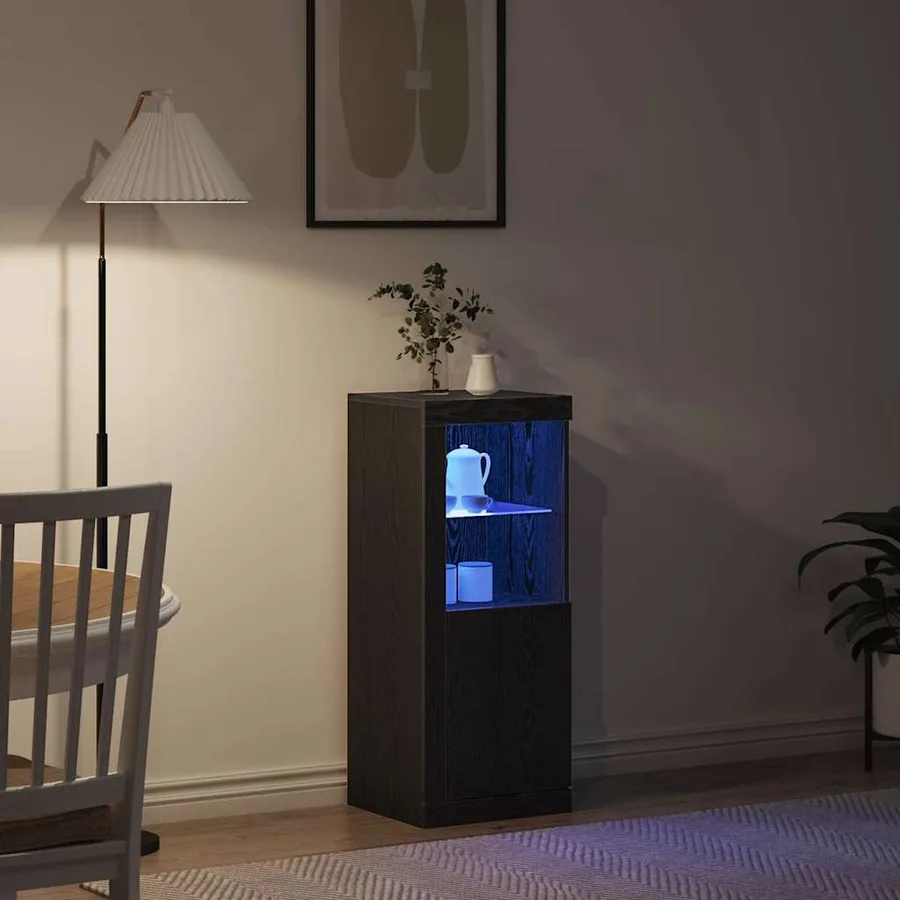 Buffet LED Noir 41 x 37 x 100 cm Bois d'ingénierie - 5
