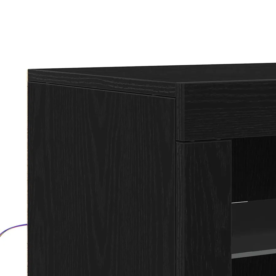 Buffet LED Noir 41 x 37 x 100 cm Bois d'ingénierie - 8
