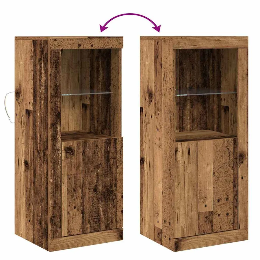 Buffet LED Marron 41 x 37 x 100 cm Bois d'ingénierie - 13