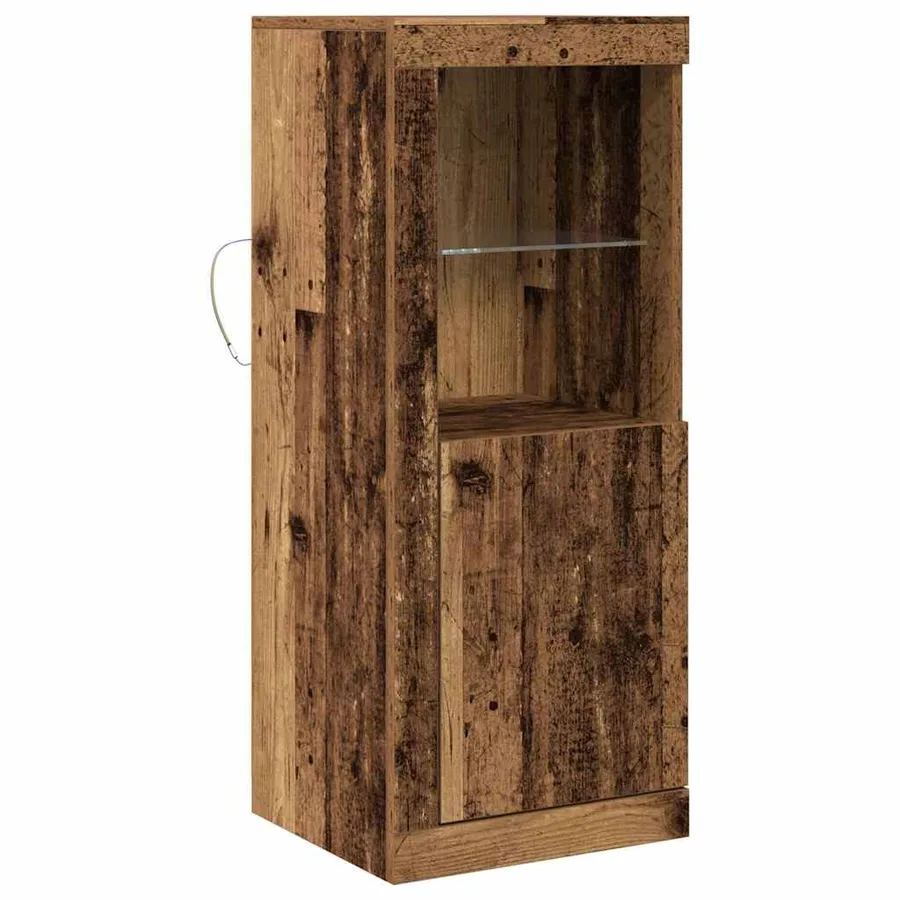 Buffet LED Marron 41 x 37 x 100 cm Bois d'ingénierie - 2