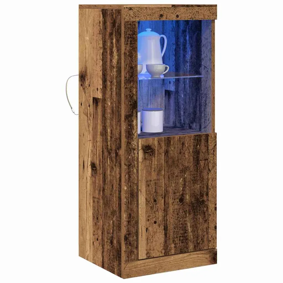Buffet LED Marron 41 x 37 x 100 cm Bois d'ingénierie - 3