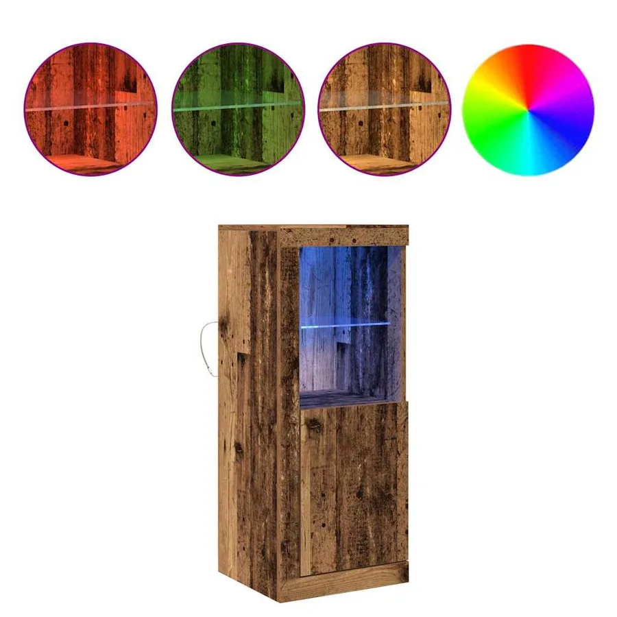 Buffet LED Marron 41 x 37 x 100 cm Bois d'ingénierie - 4