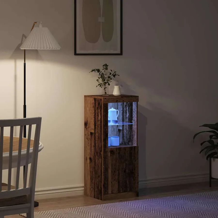 Buffet LED Marron 41 x 37 x 100 cm Bois d'ingénierie - 5