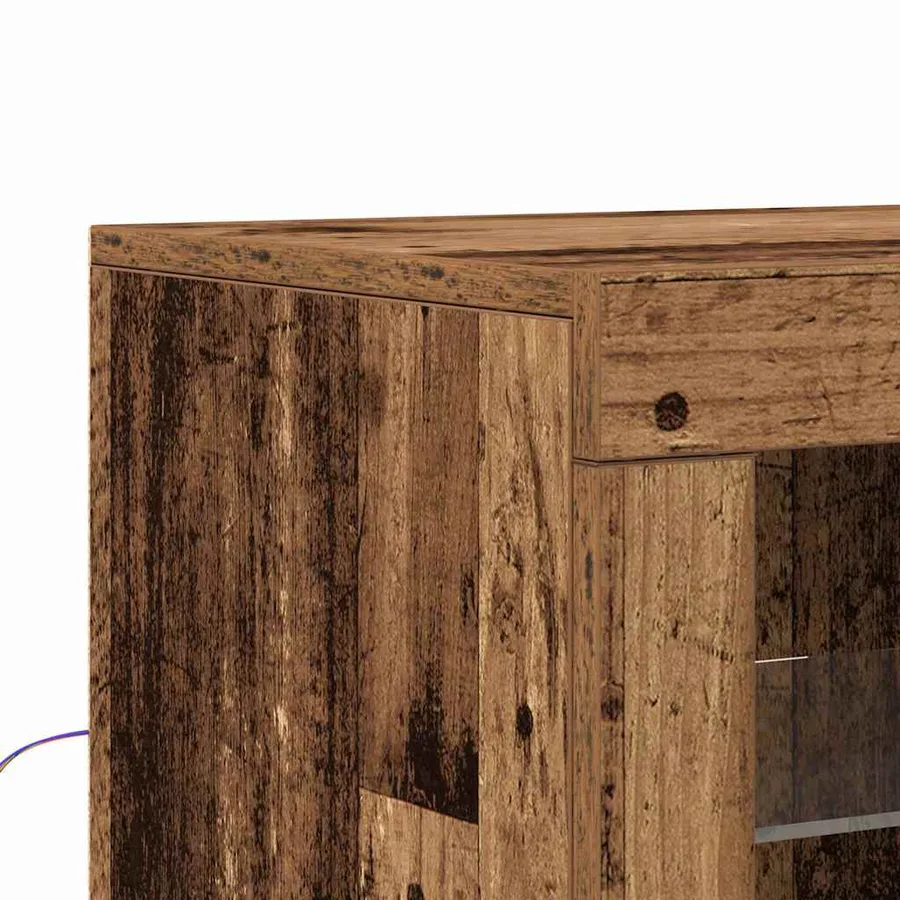 Buffet LED Marron 41 x 37 x 100 cm Bois d'ingénierie - 8