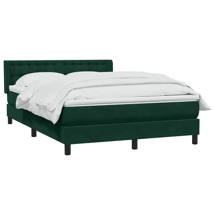 Sommier à lattes de lit et matelas vert foncé 160x220cm velours - 3