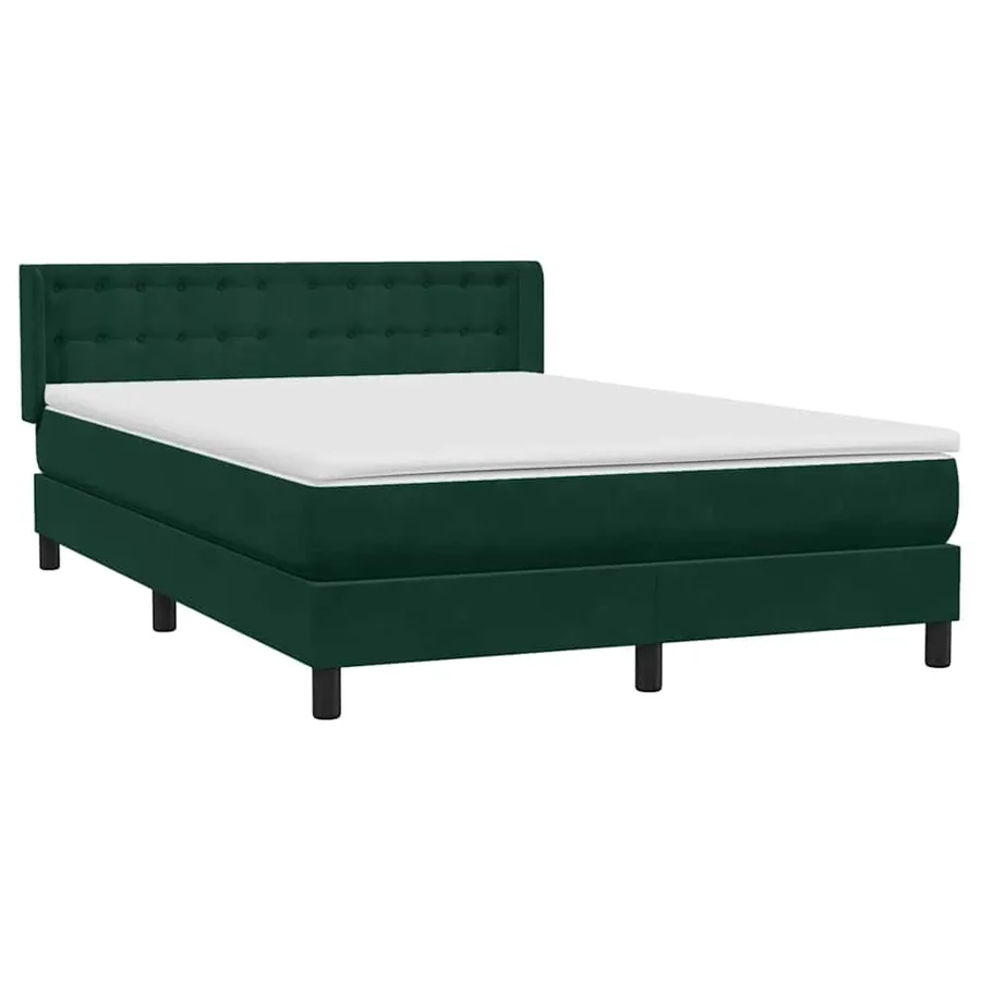 Sommier à lattes de lit et matelas vert foncé 160x220cm velours - 4