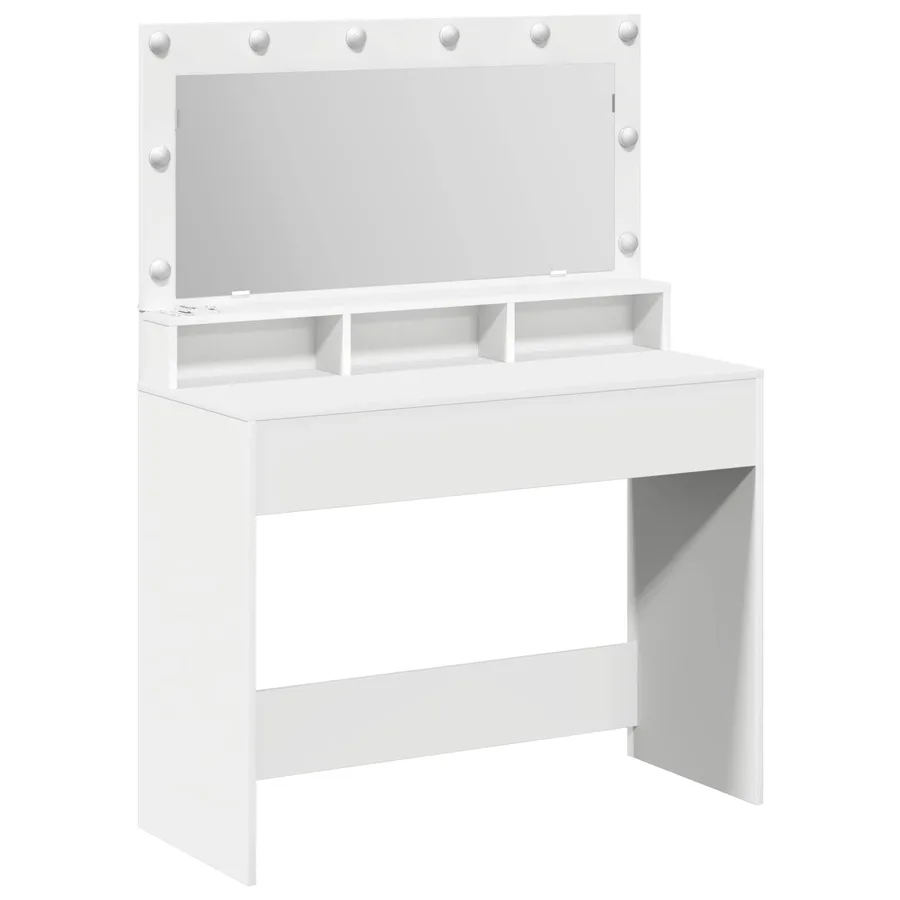 Table de Toilette Blanc 100 x 41 x 135 cm Bois d'ingénierie - 2