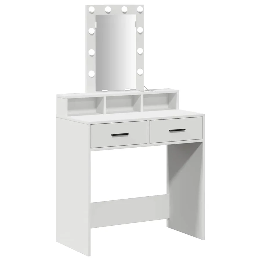 Table de Toilette Blanc 79 x 41 x 140 cm Bois d'ingénierie - 2