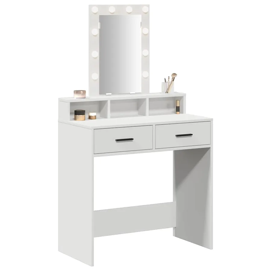 Table de Toilette Blanc 79 x 41 x 140 cm Bois d'ingénierie - 3