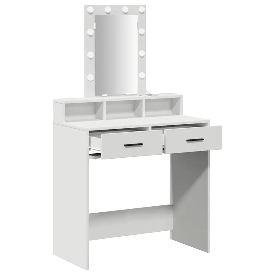 Table de Toilette Blanc 79 x 41 x 140 cm Bois d'ingénierie - 4