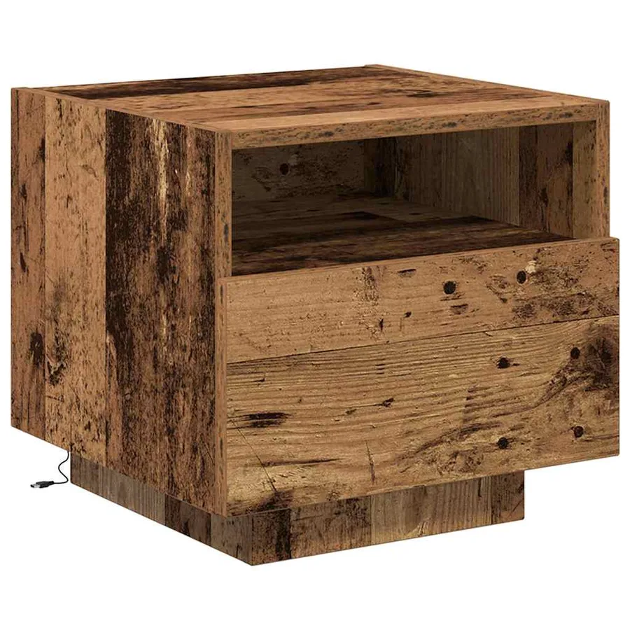 Cabinet de chevet Bois ancien 40 x 39 x 37 cm Bois d'ingénierie - 2