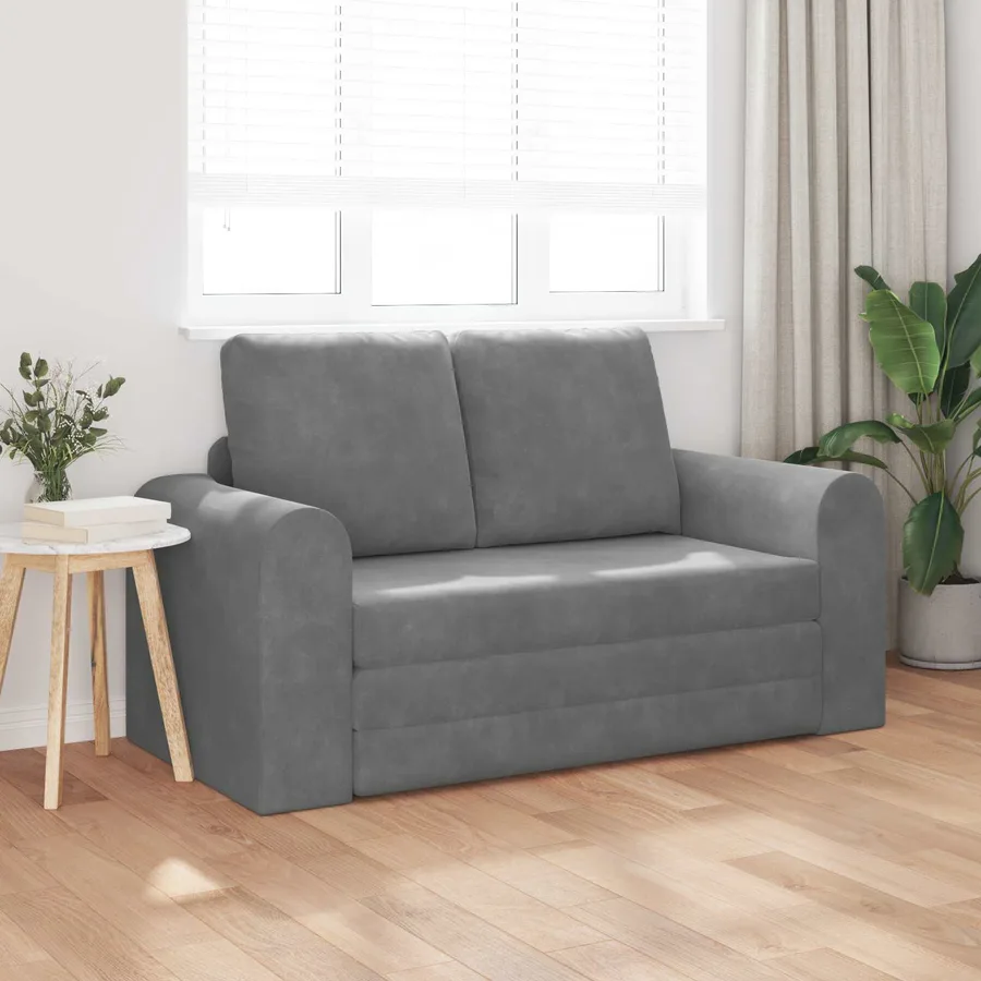 Canapé-Lit Gris foncé 148 x 71 x 83 cm Velours - 3
