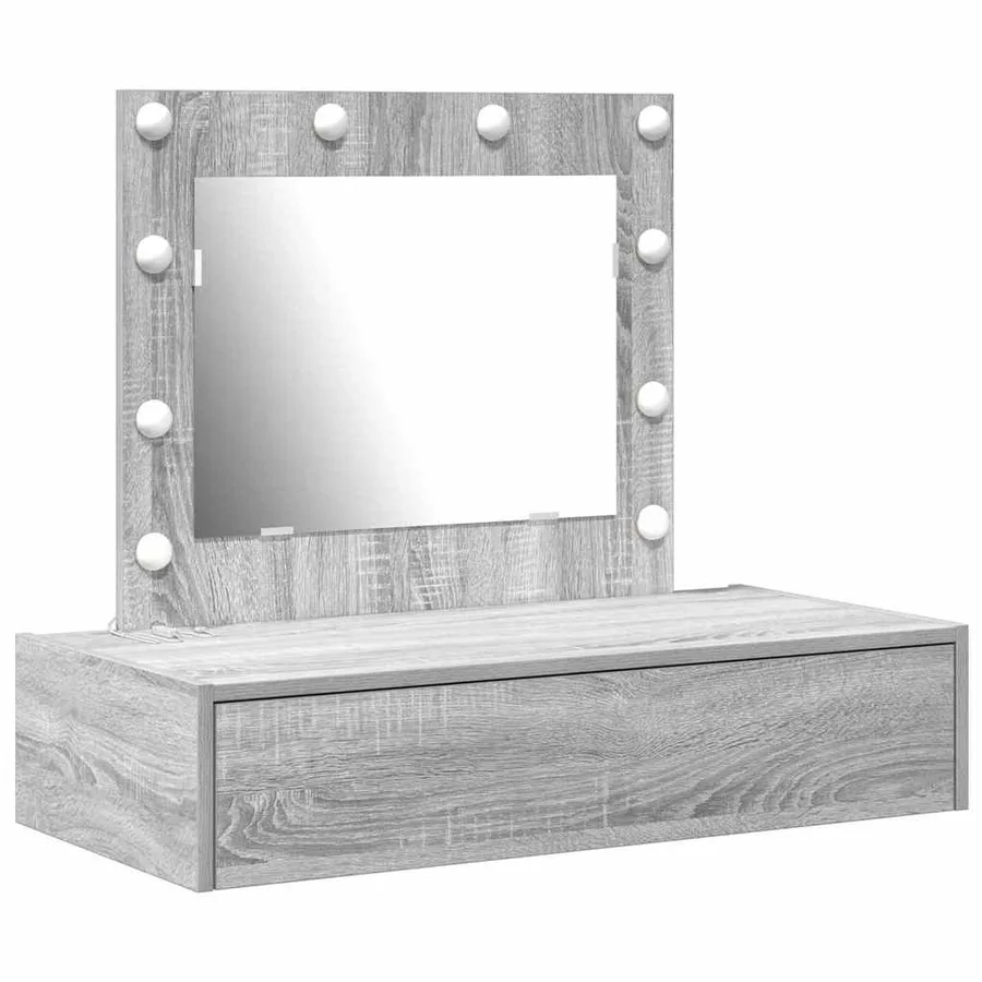 Table de Toilette Gris 83 x 40 x 70 cm Bois d'ingénierie - 2