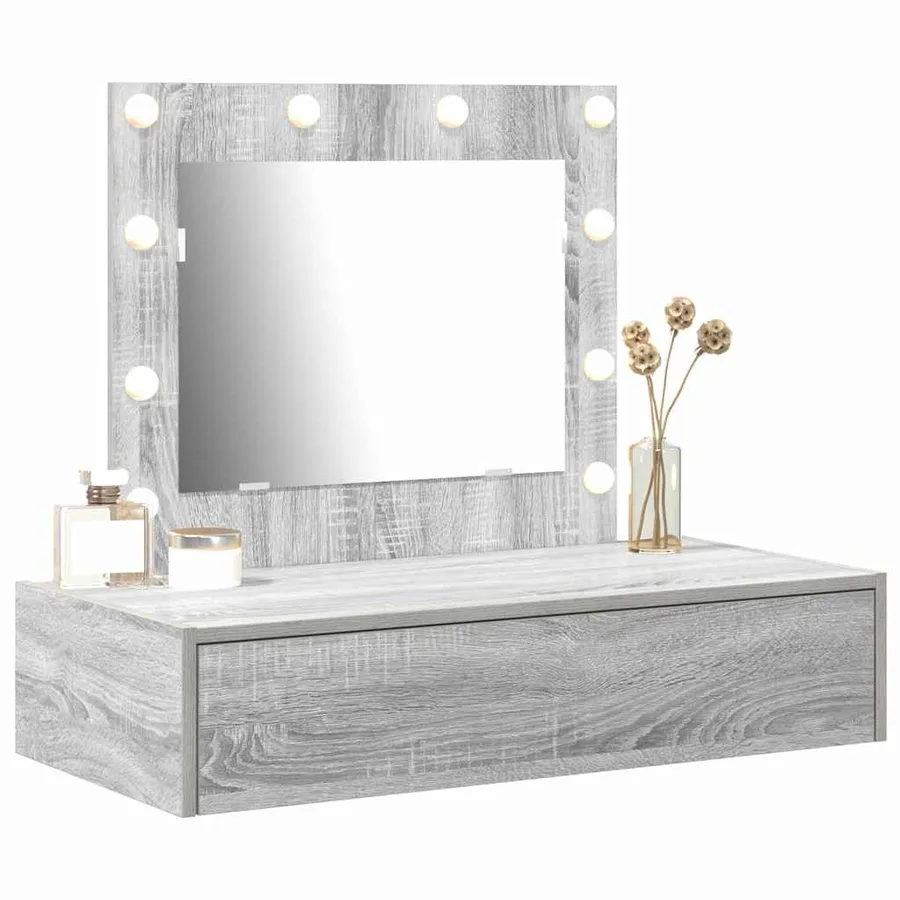 Table de Toilette Gris 83 x 40 x 70 cm Bois d'ingénierie - 3