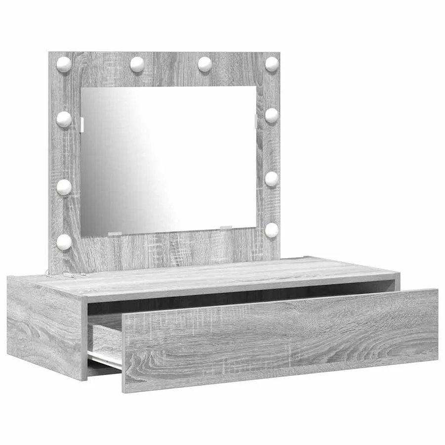 Table de Toilette Gris 83 x 40 x 70 cm Bois d'ingénierie - 4