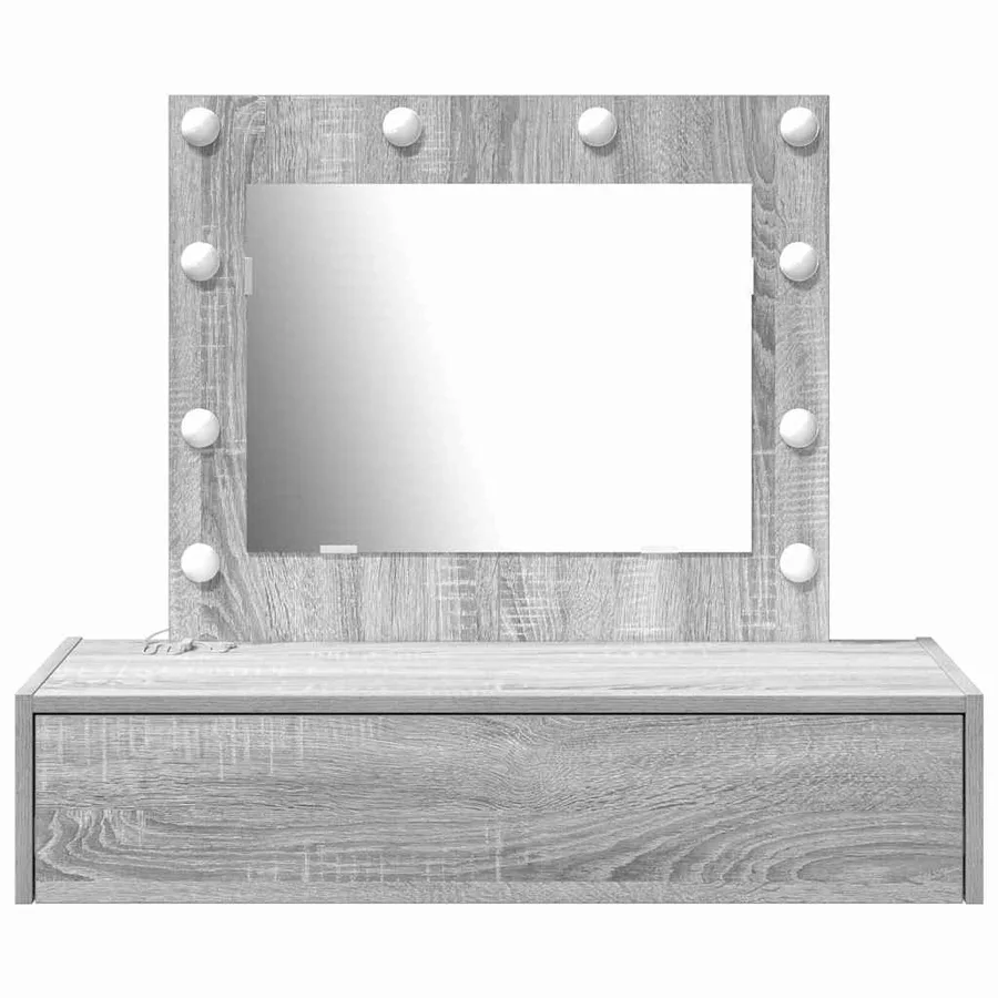 Table de Toilette Gris 83 x 40 x 70 cm Bois d'ingénierie - 5