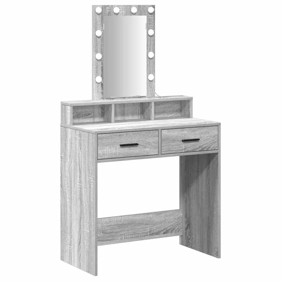 Table de Toilette Gris 79 x 41 x 140 cm Bois d'ingénierie - 2