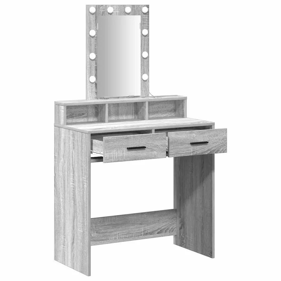 Table de Toilette Gris 79 x 41 x 140 cm Bois d'ingénierie - 4