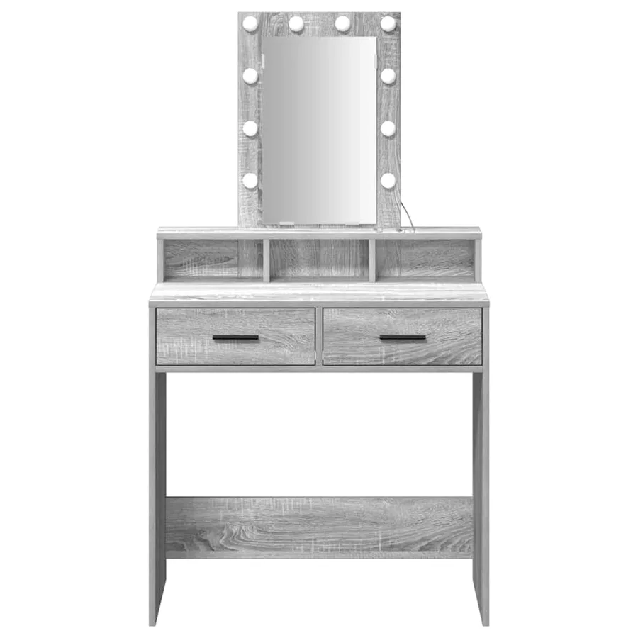 Table de Toilette Gris 79 x 41 x 140 cm Bois d'ingénierie - 5