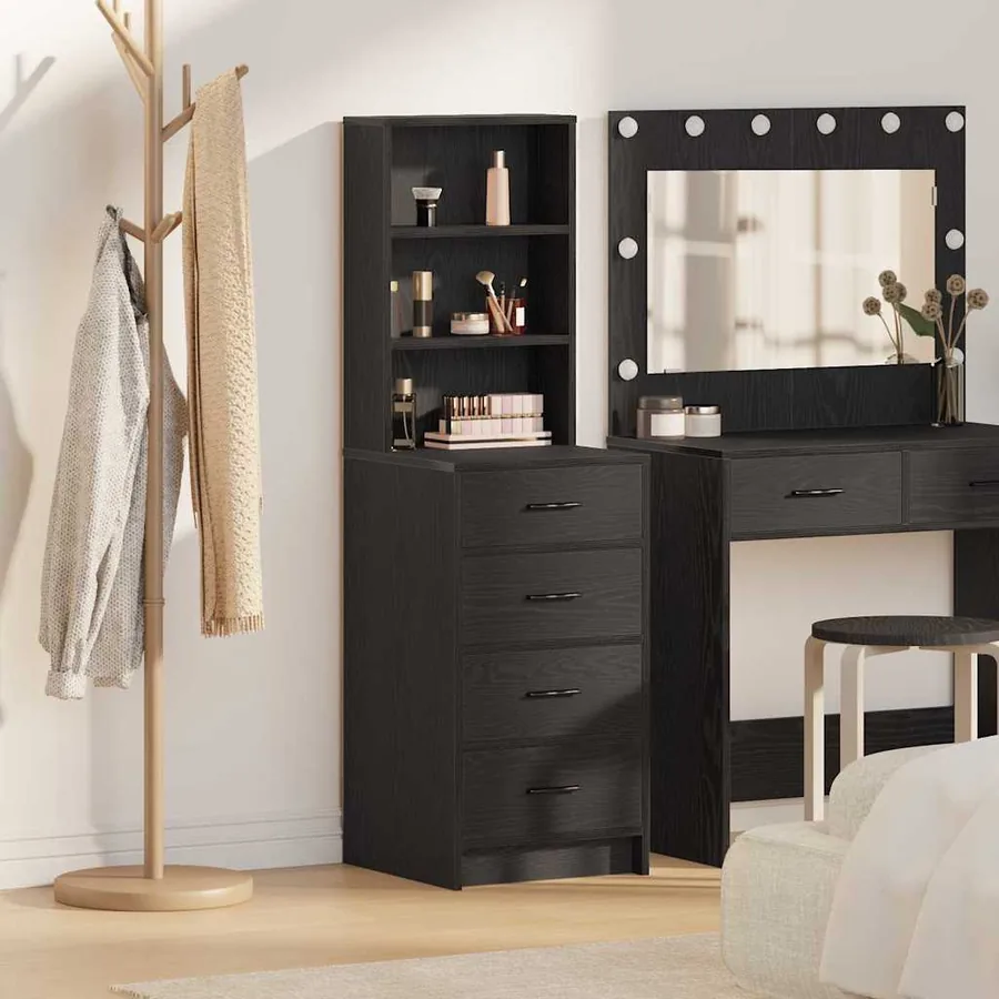 Haut Armoire Chêne noir 40 x 41 x 135 cm Bois d'ingénierie